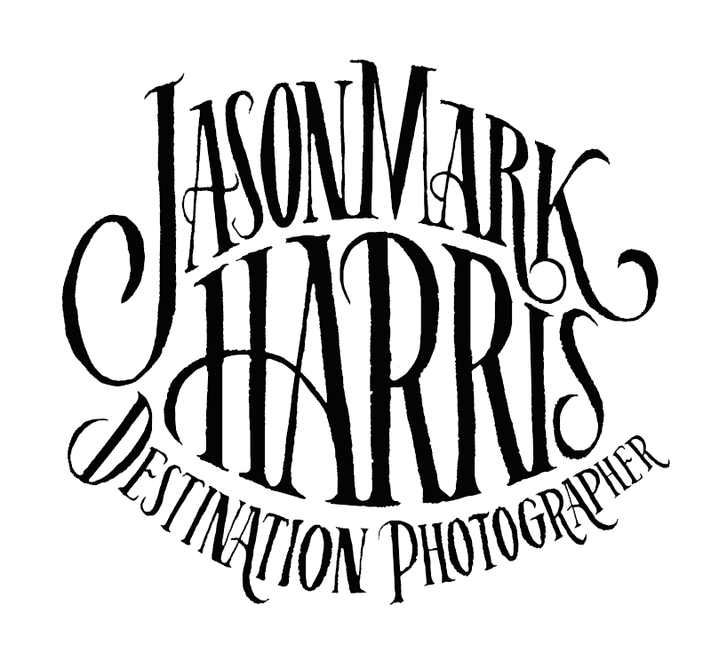 Jason Mark Harris logo, black calligraphy on white background. “Destination Photographer” below.