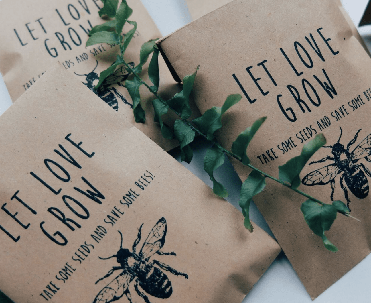 Brown seed packets with