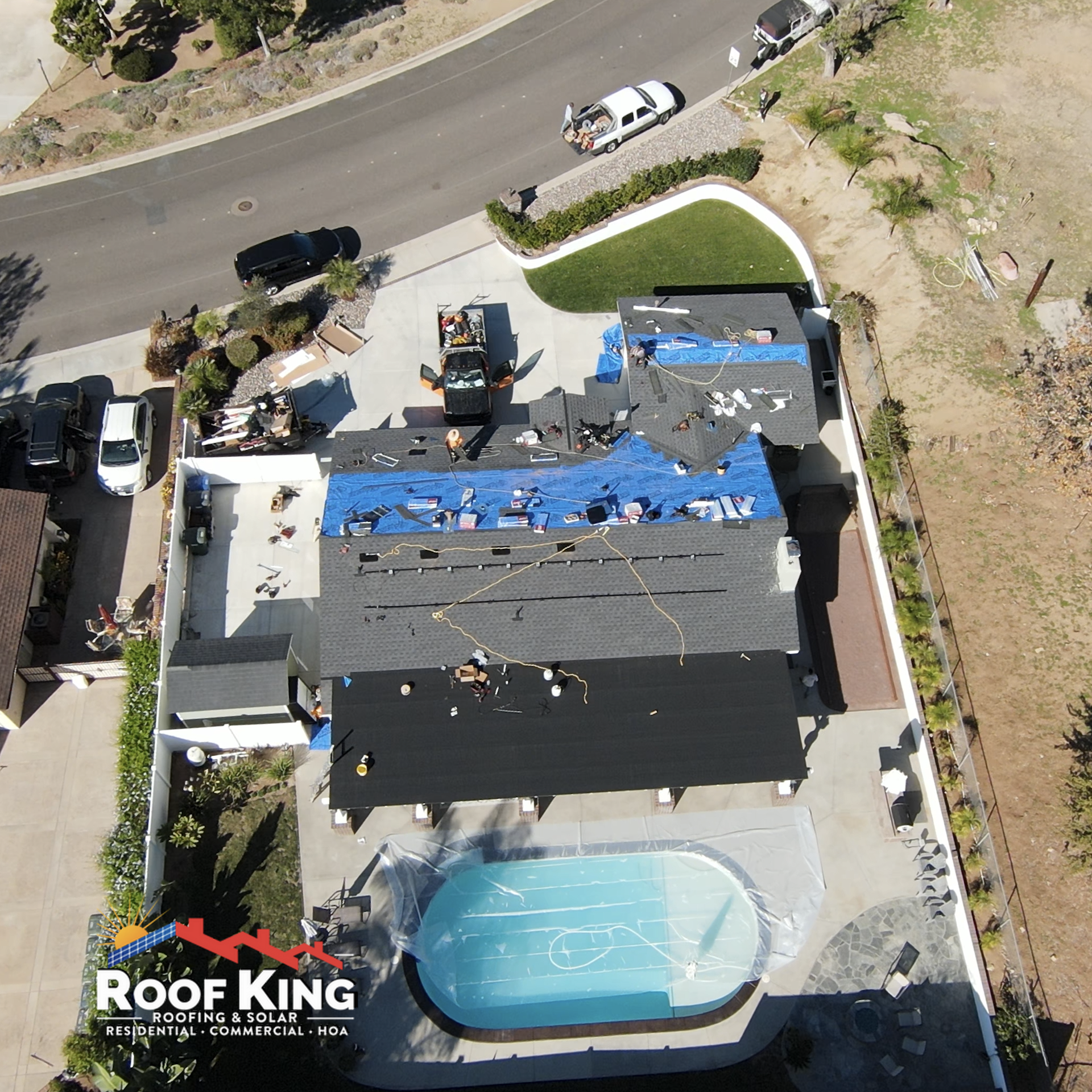 solar panels birdview