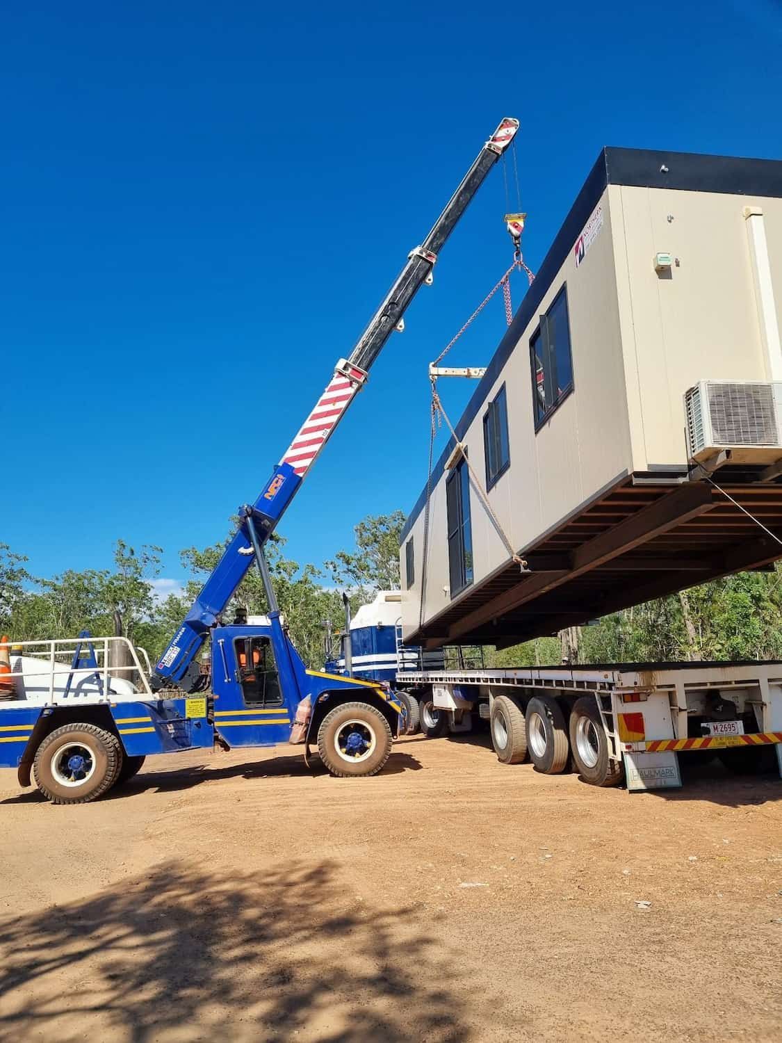 A Crane is Liftin A House — Northern Franna Cranes NT in Noonamah, NT