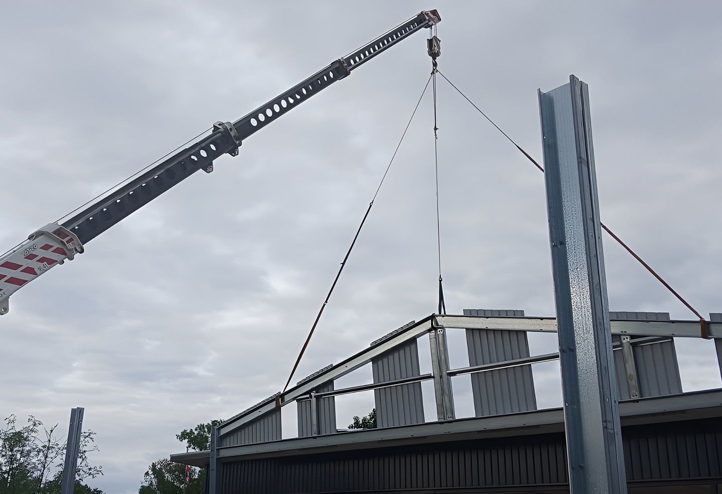 Crane Hire Darwin For Restricted-Access Steel Frame Installation
