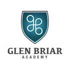 Glen Briar Academy logo with a teal shield emblem and gray text on a white background