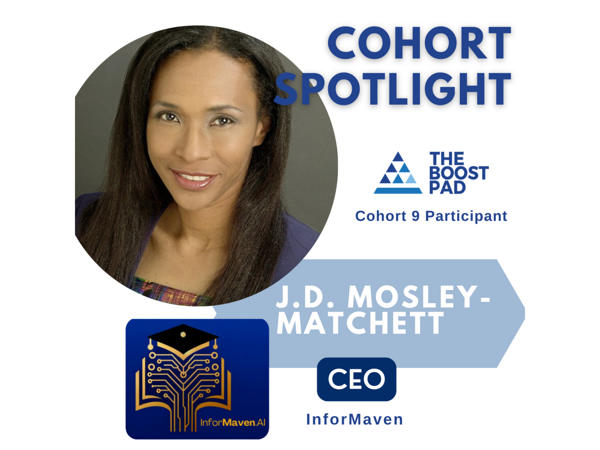 Cohort Spotlight: J.D. Mosley-Matchett, CEO of InforMaven, a Boost Pad Cohort 9 participant.