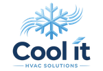 Blue snowflake logo above “Cool It HVAC Solutions” text on a white background