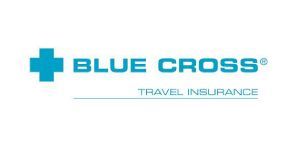 A blue cross travel insurance logo on a white background.