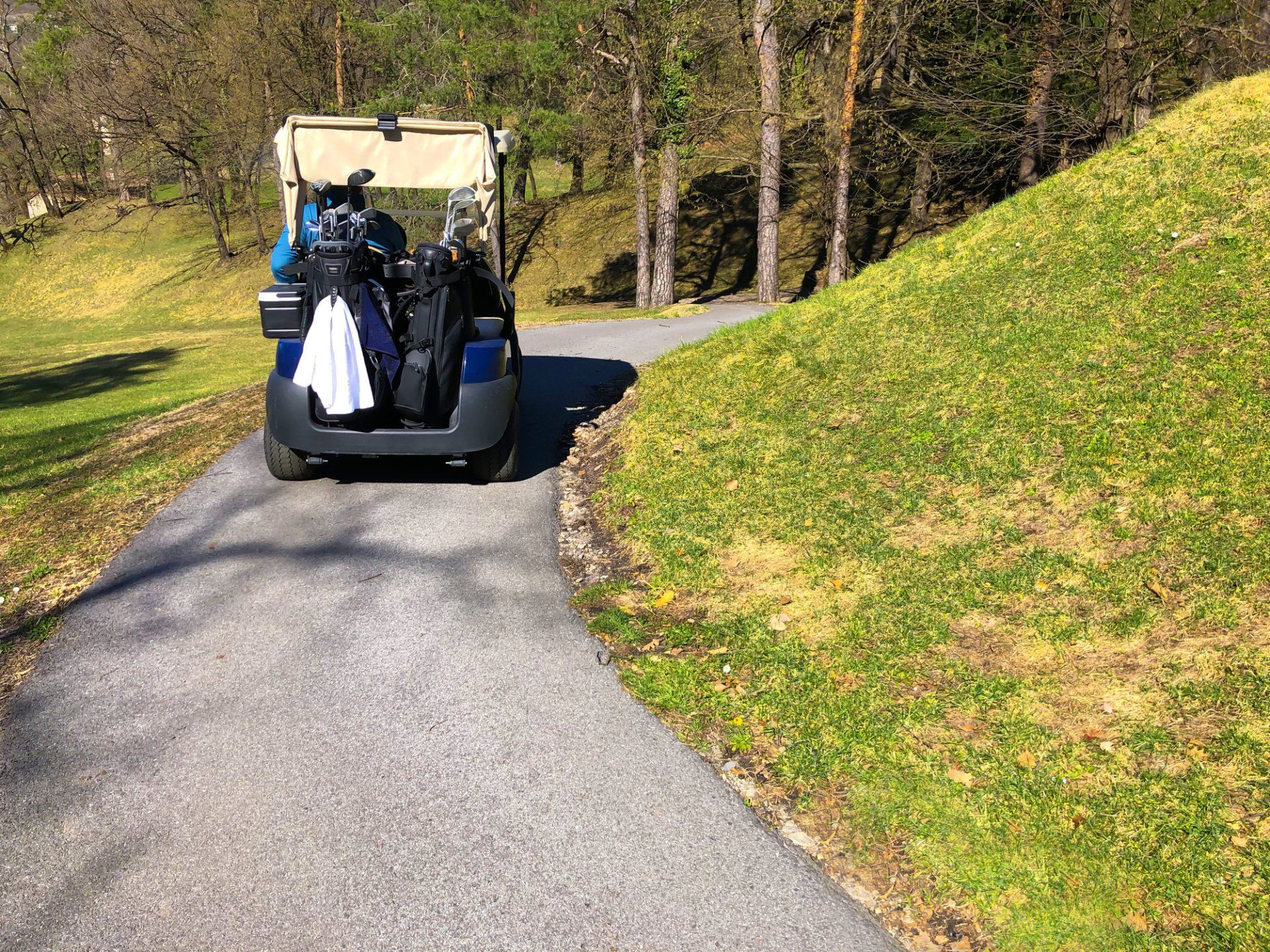 Golf car on cart path - Wendell, NC - Champ's Paving & Seal Coating INC