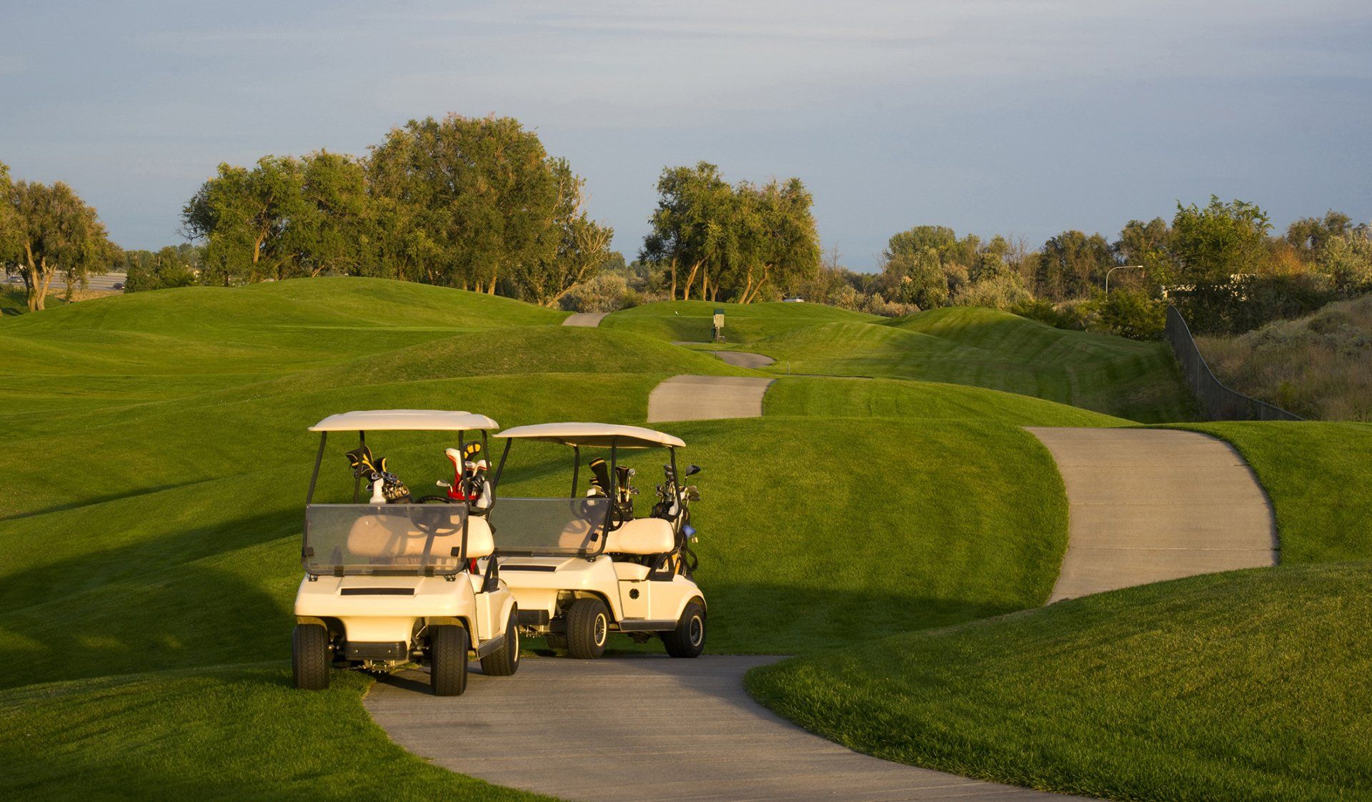 Concrete paving - Golf carts on the green course in Wendell, NC