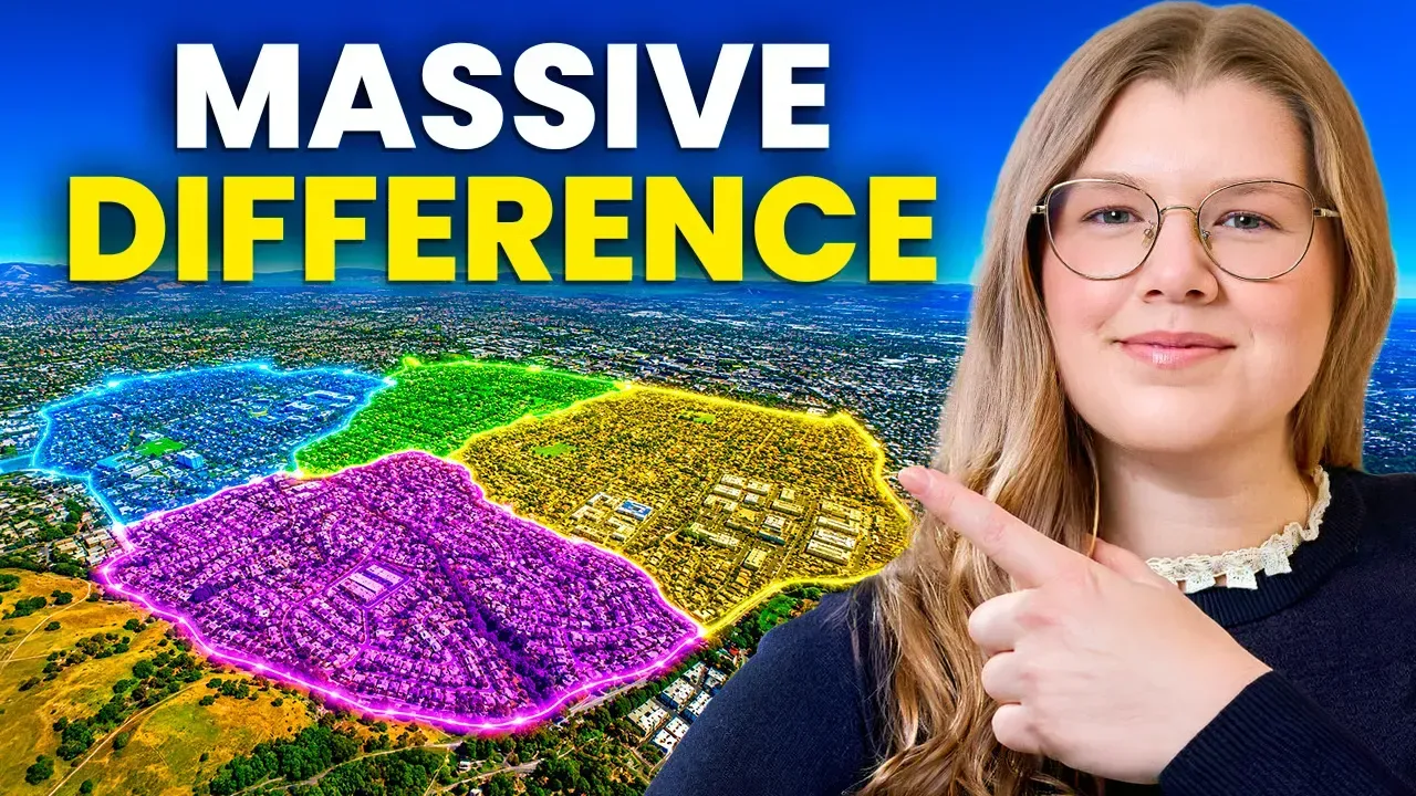 Woman pointing at colorful landscape with “MASSIVE DIFFERENCE” text overlay