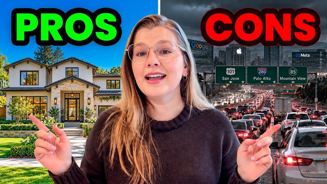 Jessica Heredia explaining the pros and cons of living in Silicon Valley, California