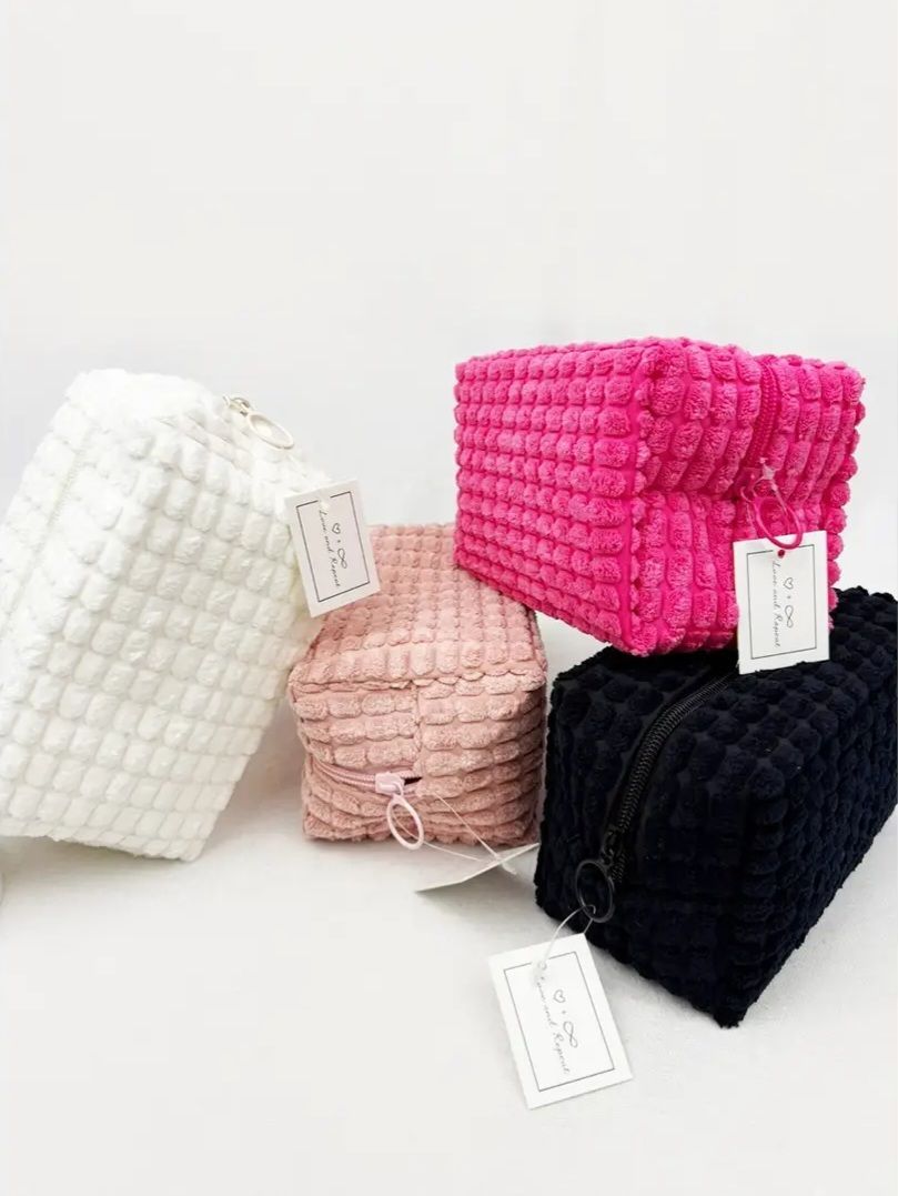 Love & Repeat Soft Puff Textured Light Weight Cosmetic Bag
