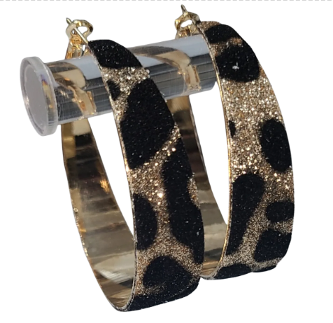 Leopard Print hoops