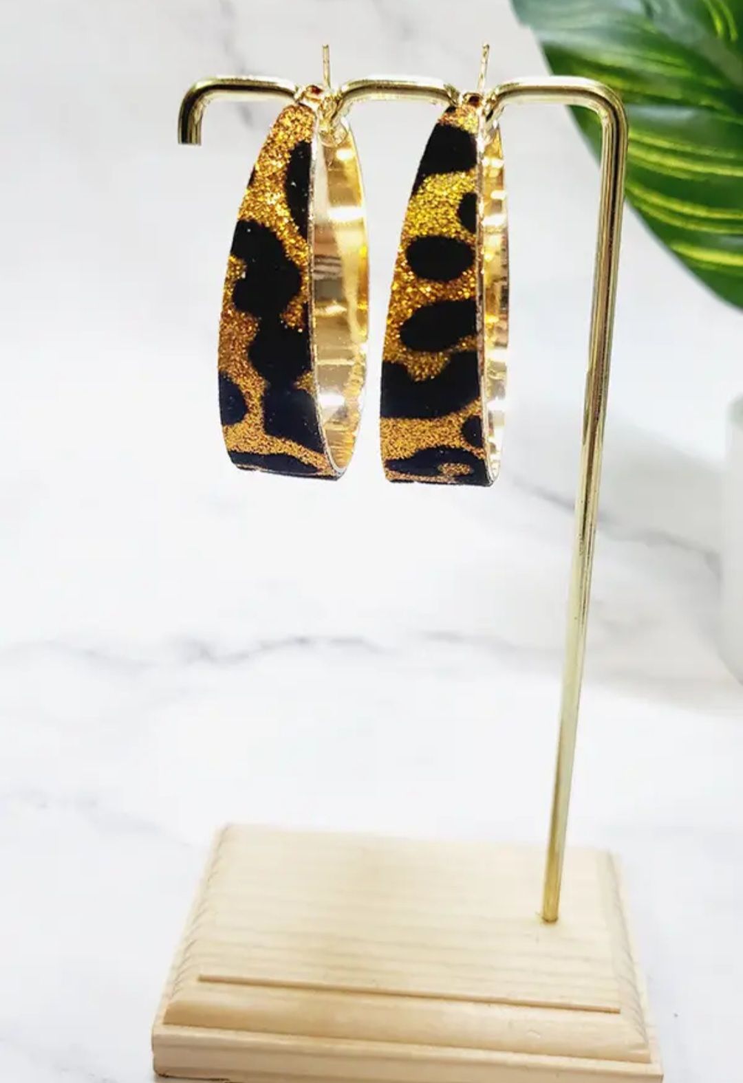 Leopard Print hoops