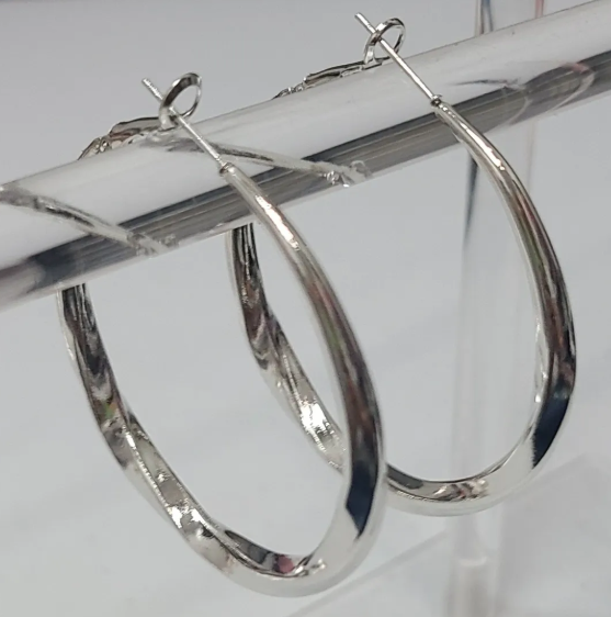 Silver Twisted hoops