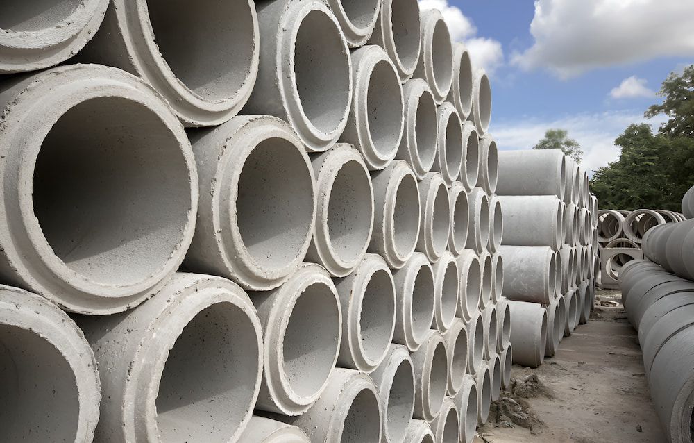 A Bunch Of Concrete Pipes Are Stacked On Top Of Each Other — Macquarie Valley Rock & Sand In Narromine, NSW
