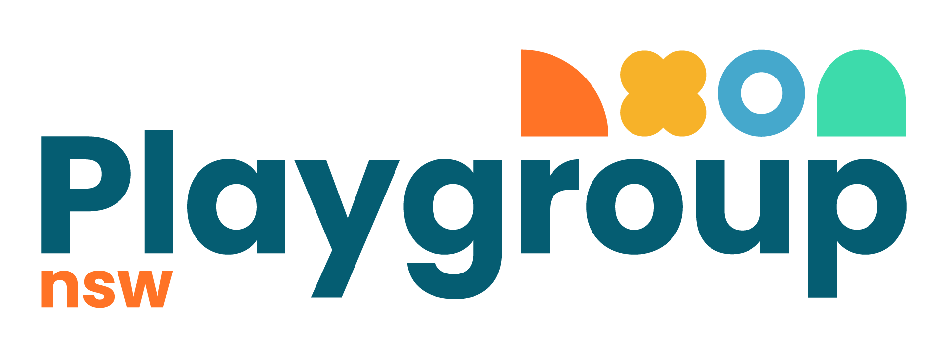 Logo: Playgroup NSW with abstract colorful shapes above the word 