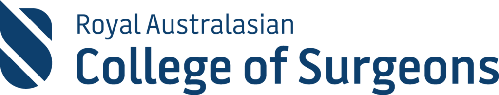 Logo of the Royal Australasian College of Surgeons, in teal and white.