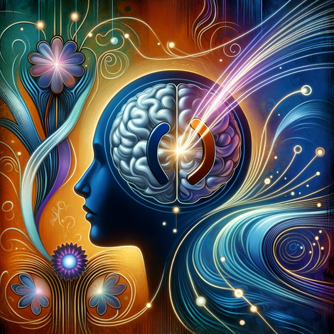 Illustration of brain activity representing TMS for addiction