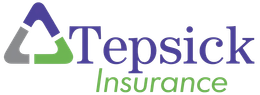 Tepsick Insurance logo with purple and green stylized icon and text