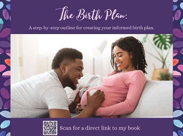 Book cover: expecting couple on couch, title 
