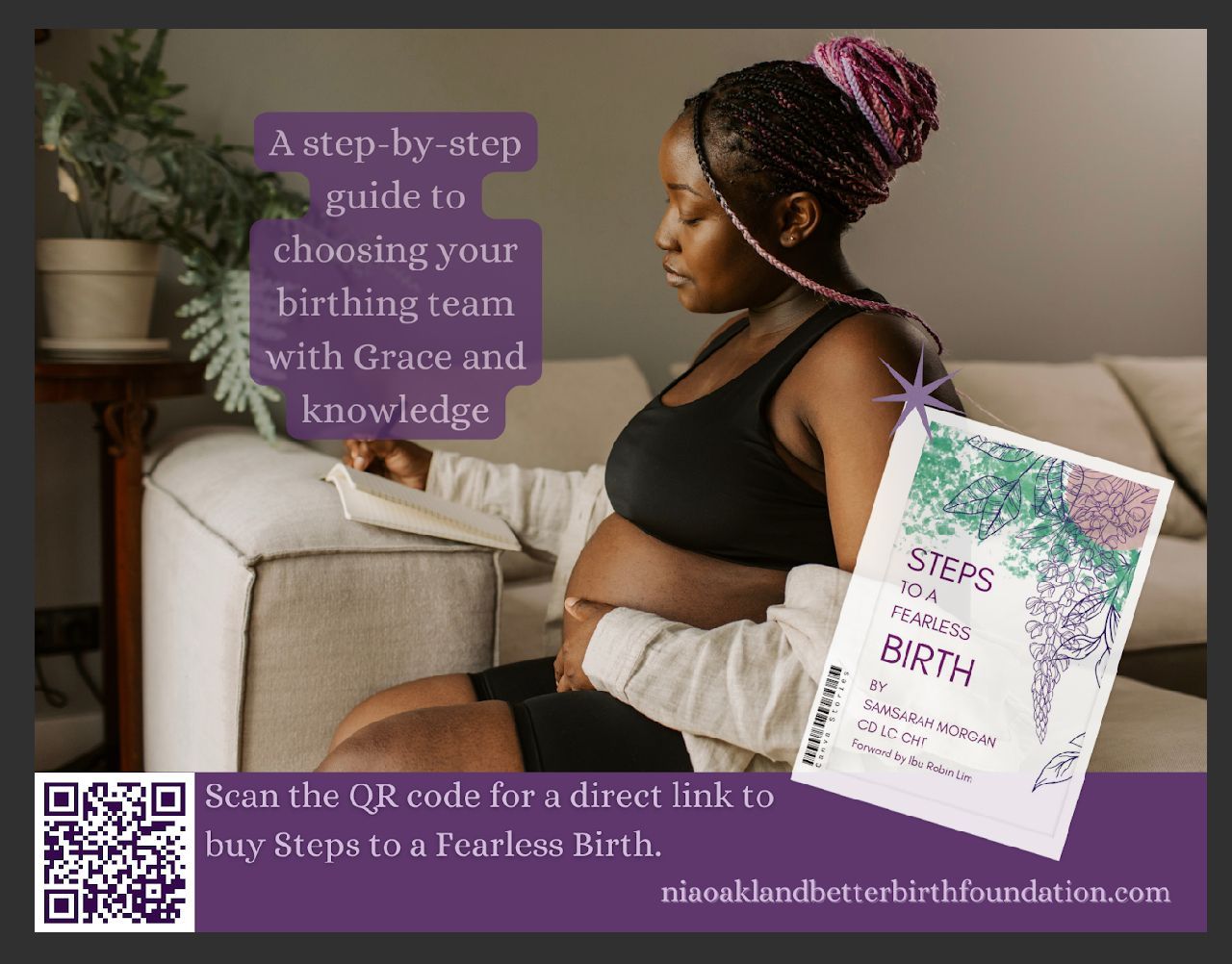 Pregnant woman reading, holding a book 