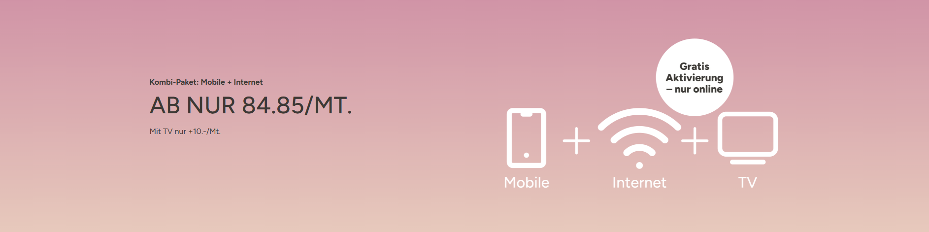 Ein Kasten mit einem Haus, WLAN-Symbol und Telefon. Preis im Kreis: 89,80/Monat.