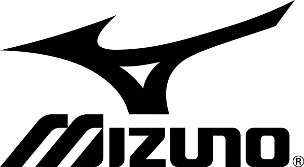 Zwart Mizuno-logo: gestileerd 