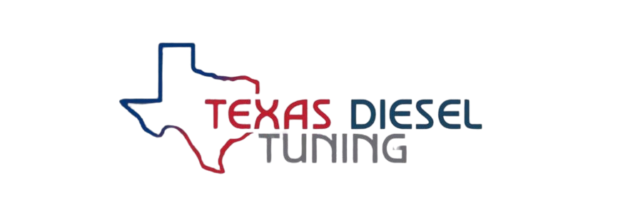 Texas Diesel Tuning logo with a red Texas outline and blue and red text on a white background