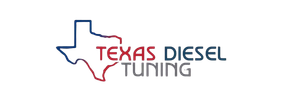 Texas Diesel Tuning logo with a red Texas outline and blue and red text on a white background