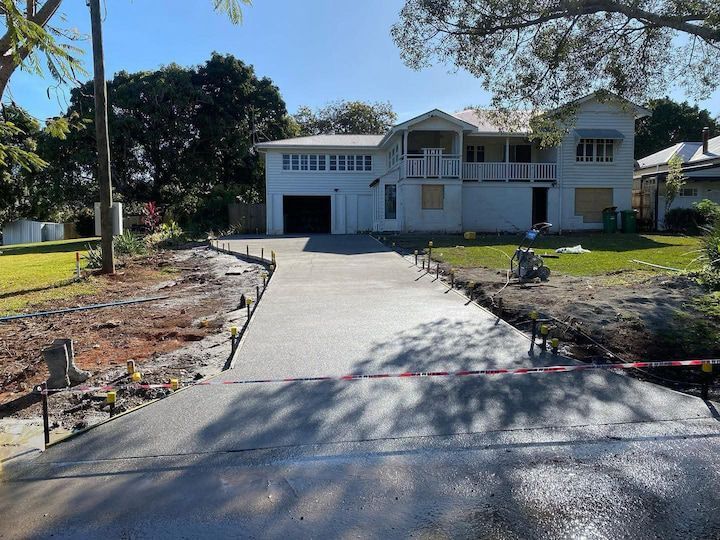 A concrete driveway 