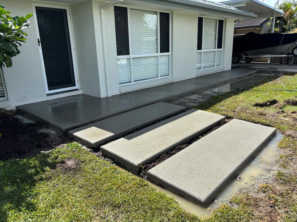 Concrete stepping stones on the Sunshine Coast