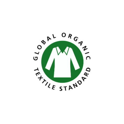 Le logo du Global Organic Textile Standard (GOTS), représentant une chemise blanche dans un cercle vert.