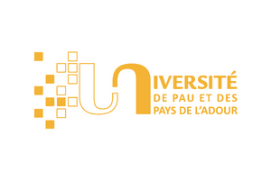 Logo de l'Université de Pau et des Pays de l'Adour : texte doré et icône 'U' stylisée avec un design pixélisé.
