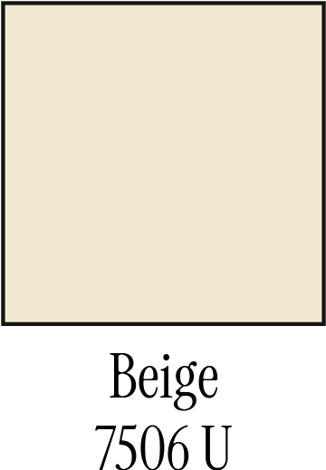 Un échantillon carré de couleur beige, étiqueté « Beige 7506 U », se trouve en dessous.