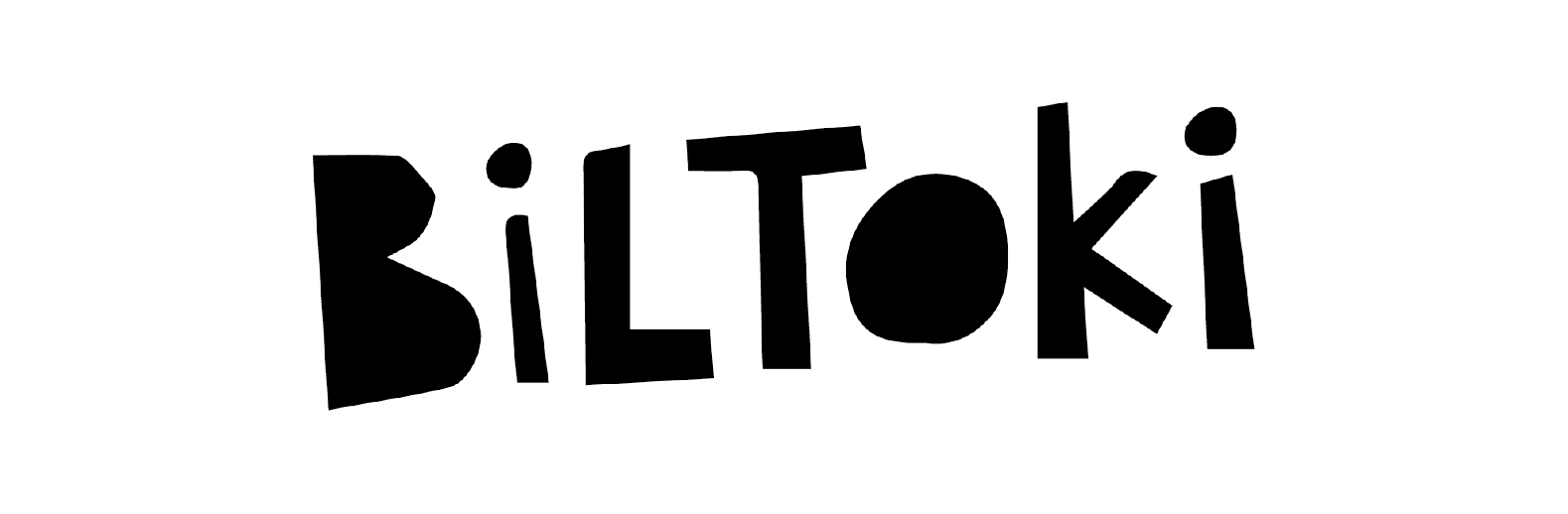 Un logo noir sur lequel on peut lire « BiLToki » dans une police de caractères ludique et dessinée à la main, sur fond blanc.