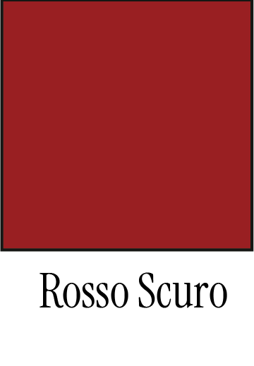 Un carré de couleur rouge foncé au-dessus du texte « Rosso Scuro ».
