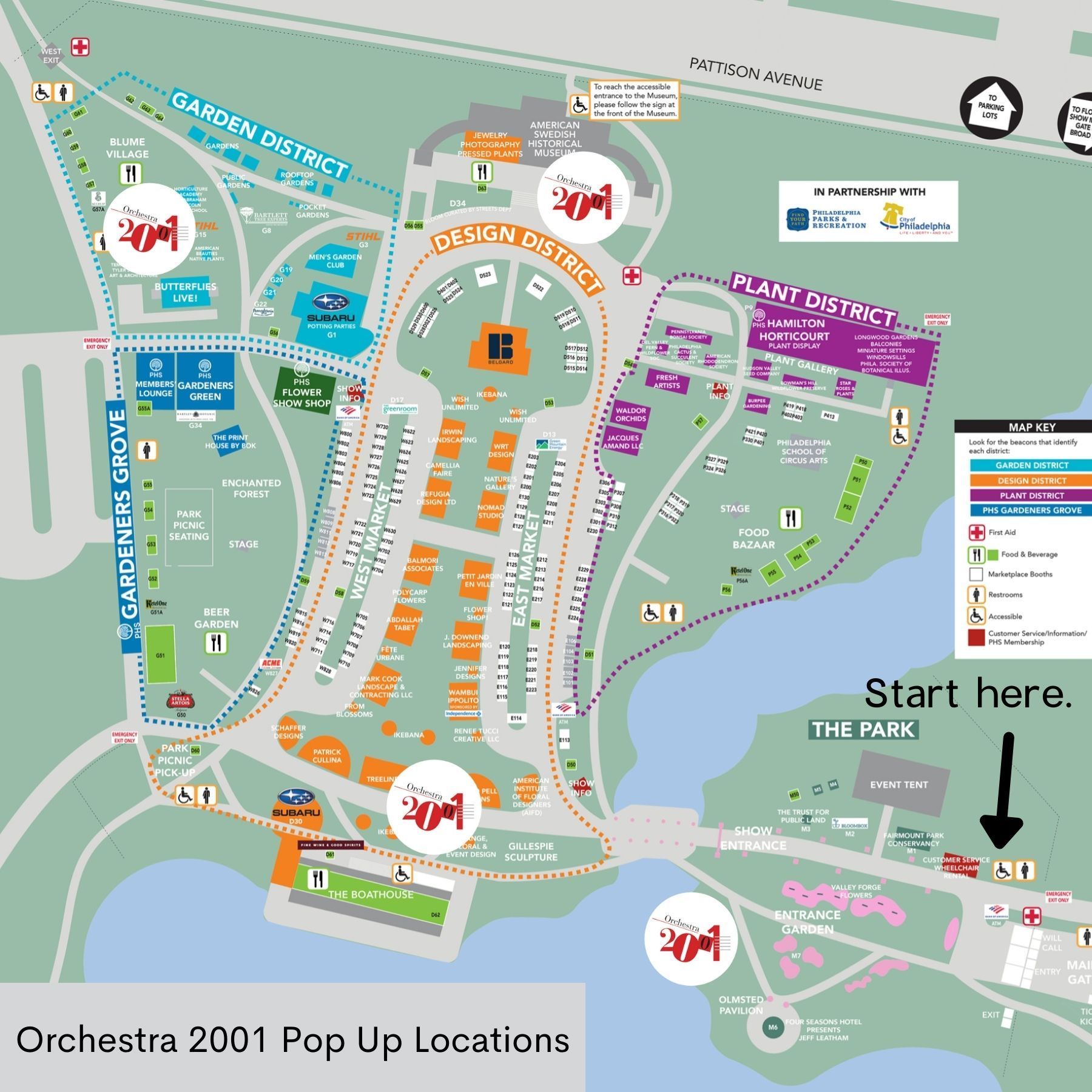 Flower Show Pop Ups Orchestra 2001 Map