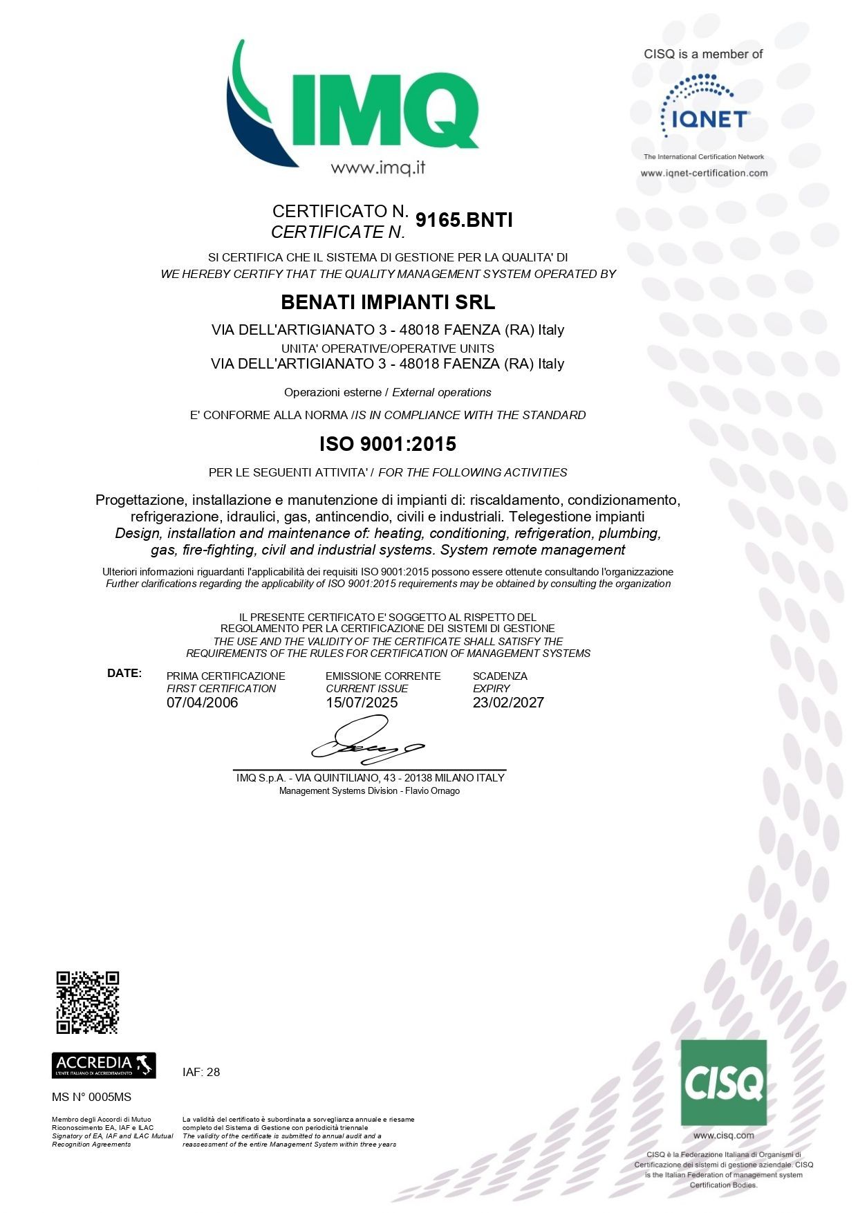 certificato