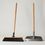Broom and tamper set for pavement surface preparation