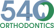 540 Orthodontics logo in blue and green with a tooth in the zero