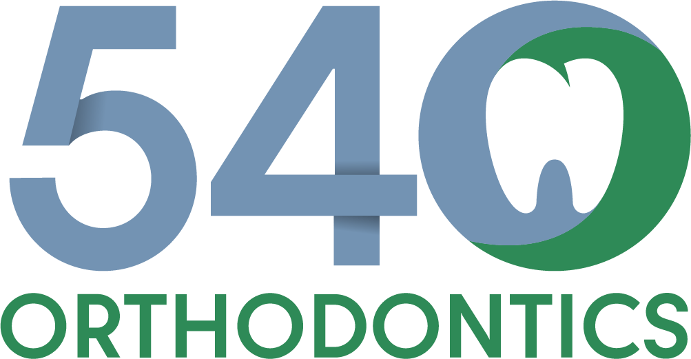 540 Orthodontics logo in blue and green with a tooth in the zero