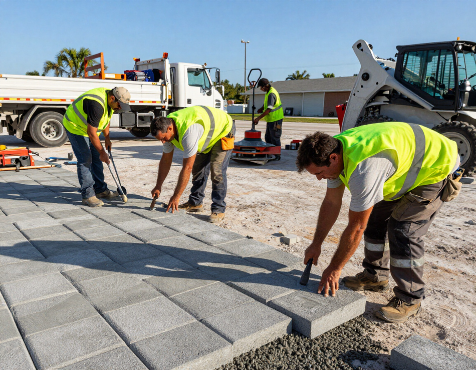 Pavers Commandos Melbourne crew on job site