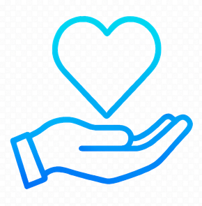 A hand is holding a heart in its palm.