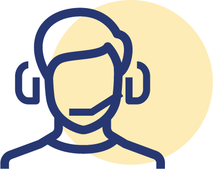 An icon of a person wearing headphones and a headset.