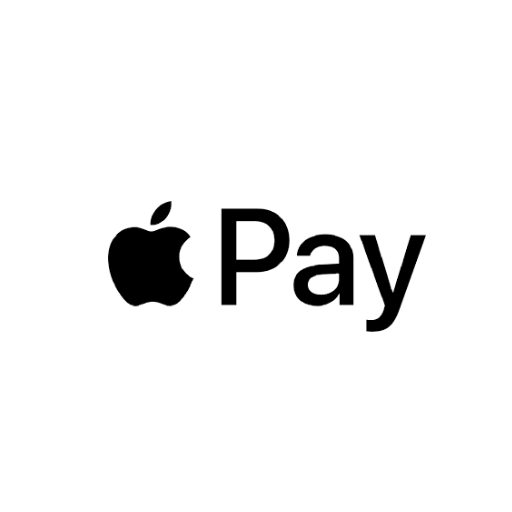 The apple pay logo is black and white on a white background.