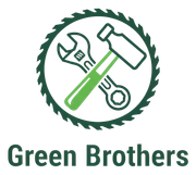 Green Brothers logo: wrench, hammer, and circle saw blade in green. Text &ldquo;Green Brothers&rdquo; below.