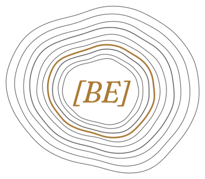 The Brand [BE]coming seal, growth rings drawn by hand around the [BE].