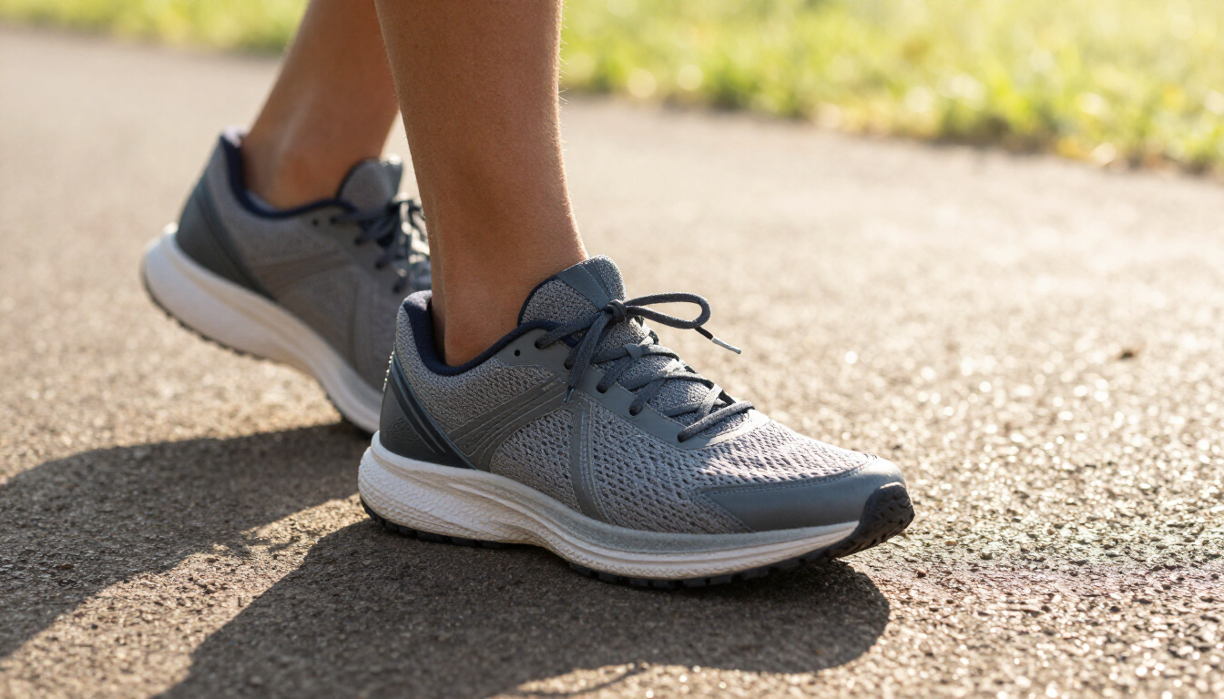 Athlete running with orthotics