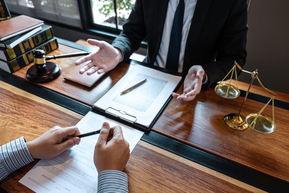 male lawyer or counselor discussing negotiation