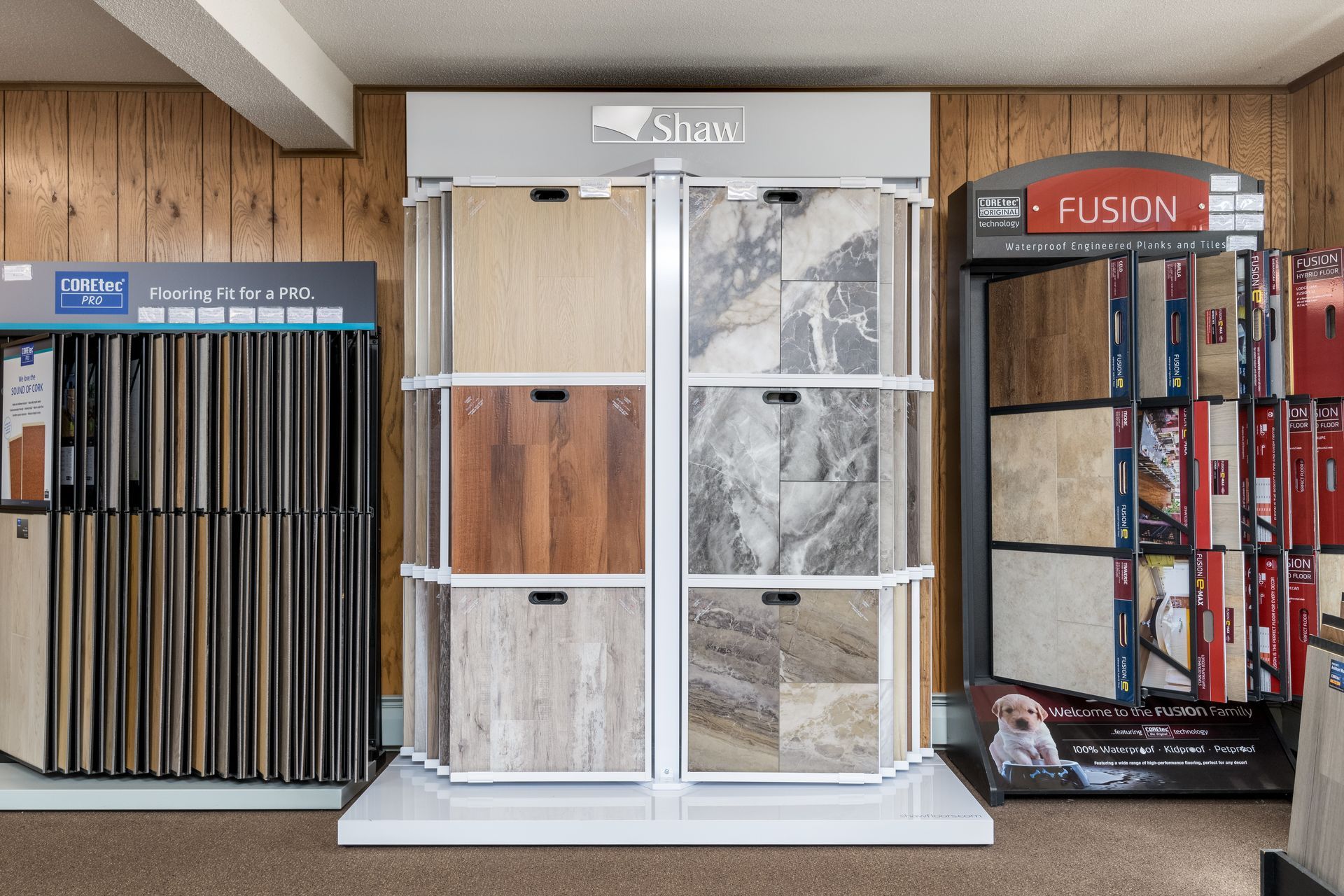 A showroom filled with lots of different types of flooring.