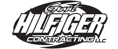 A black and white logo for grant hilfiger contracting llc.